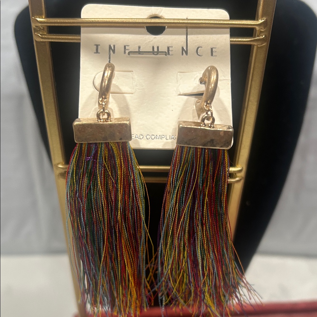 Influence Gold Multicolor Tassel Earrings